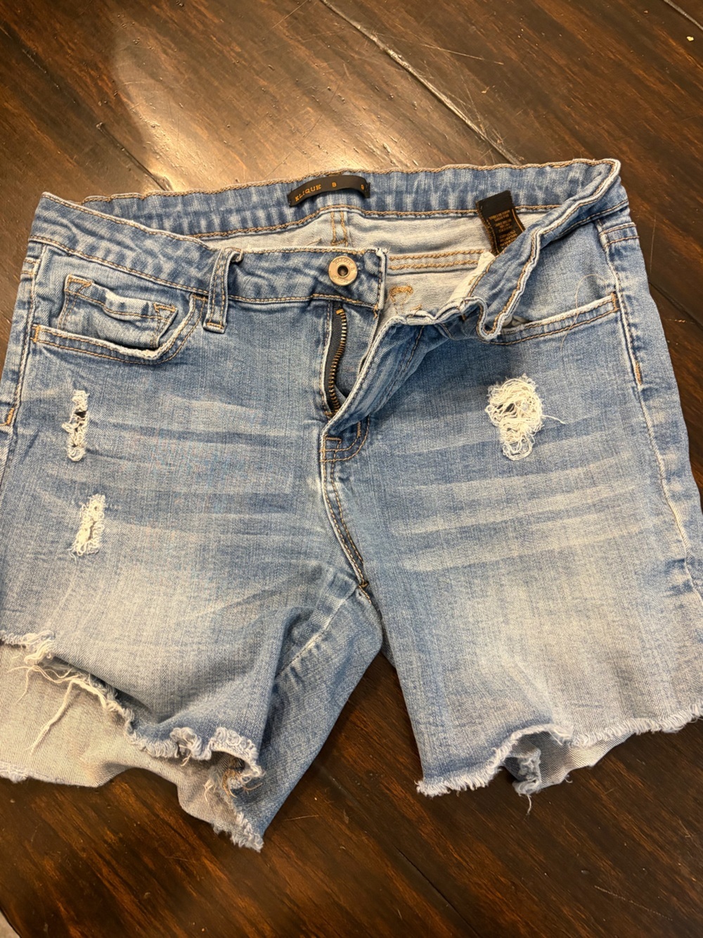 Klique B. Light Wash Distressed Denim Shorts for Women size 9